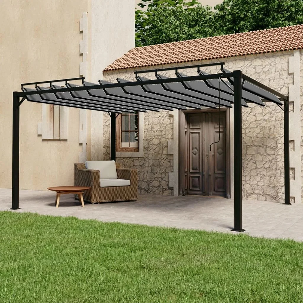 Vidaxl Anthracite Gazebo With Louvered Roof 3X4 M Fabric And Aluminium Outdoor Products Sunshade And