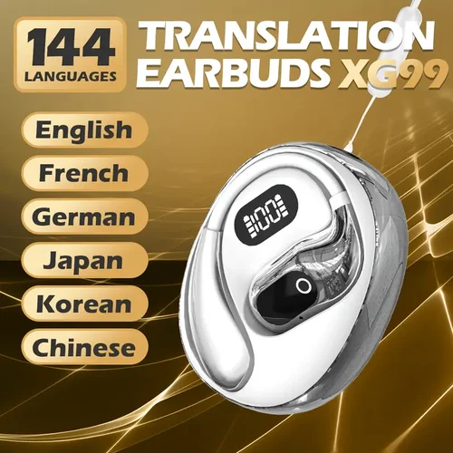 Imagen 2 del producto 2025 nuevos auriculares de traducción en tiempo real AI, pantalla de alimentación LED, auriculares de traducción de 144 idiomas, puerto de carga tipo C