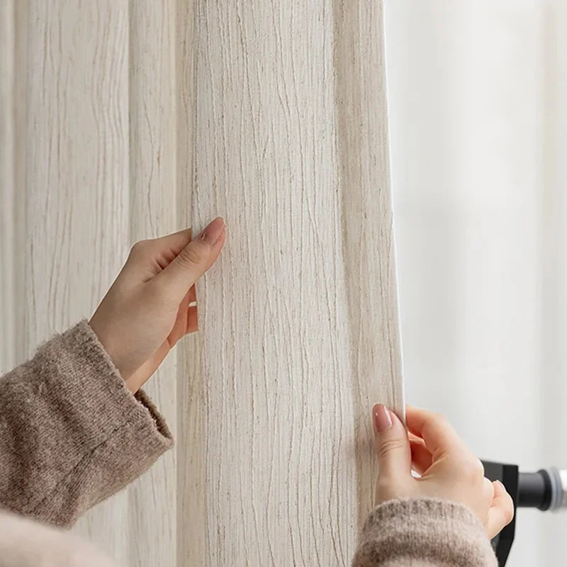 Luxe Vitrages voor Woonkamer Getextureerde Dikke Tule voor Raam Gordijnen voor Slaapkamer Geïsoleerde Schaduw Cover Thuis Binnen - afbeelding 2