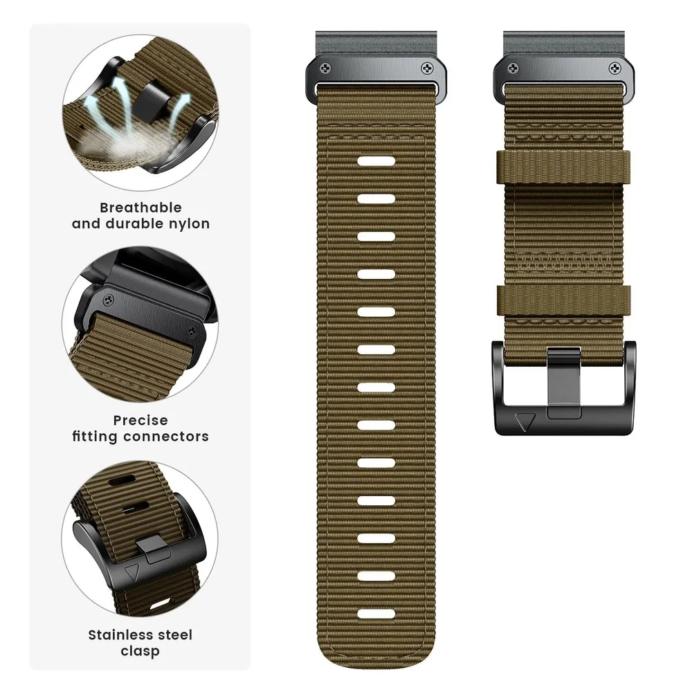 22mm 26mm Nylon Band For Garmin Fenix 7 7X 6X Pro/Epix Pro Gen 2 51mm 47mm Braided Strap For Garmin Fenix6 6X 5 5X Plus Enduro 2