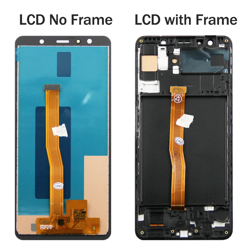 AMOLED A750 A750F A750FN/DS Display Screen With Frame, for Samsung  A7 2018 Lcd Display Digital Touch Screen Assembly Replacemen