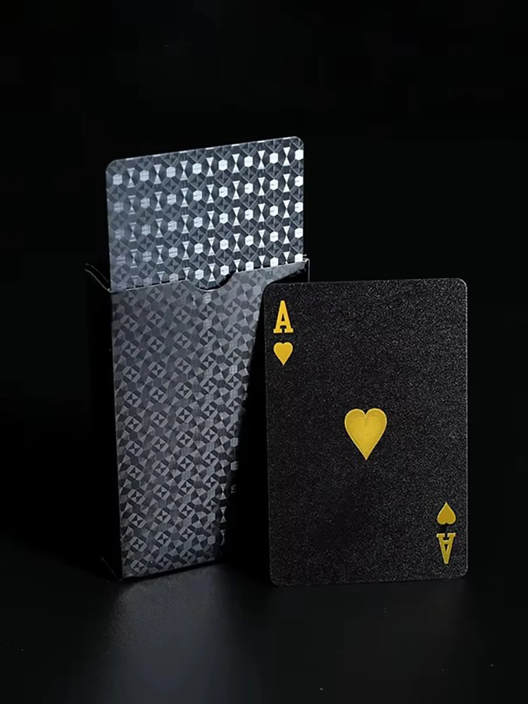 Cartes à jouer en or noir, jeu de Poker étanche, cartes de tour de magie, jeu de société professionnel, coffret cadeau, Collection Premium
