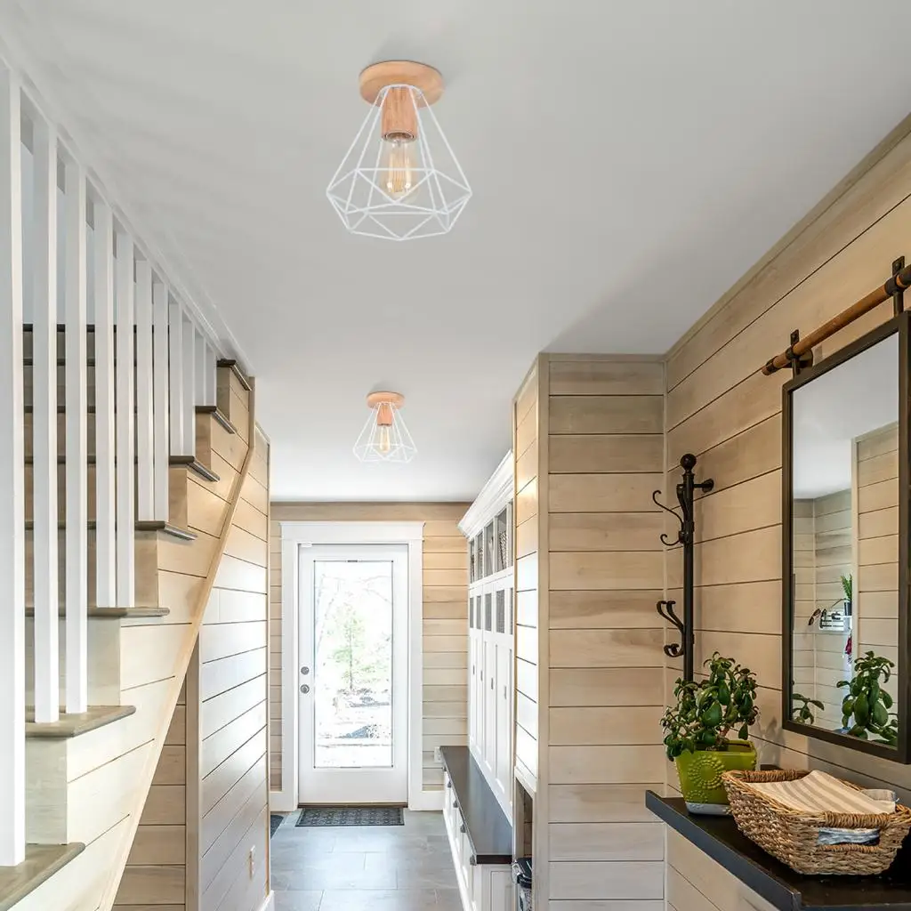 

Led Lights for Room Lamps for Living Room Wood Art Wood Light Modern Simple Retro Ceiling Light Entrance Lighting E27