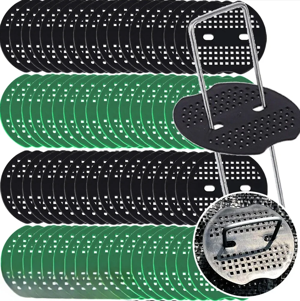 10-40 ensembles d'agrafes au sol en forme de U, chevilles avec rondelles tampons, ancrage en plastique, aménagement paysager, revêtement au sol, clous fixes pour jardin et pelouse