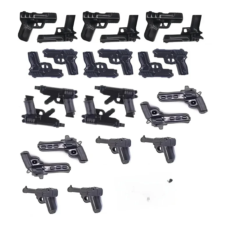 Ww2 Pistolen Pistolen Armee Waffen MOC Mini Action-figuren Keine Playmobil Stadt SWAT Polizei Militär Baustein Ziegel Spielzeug Juguetes