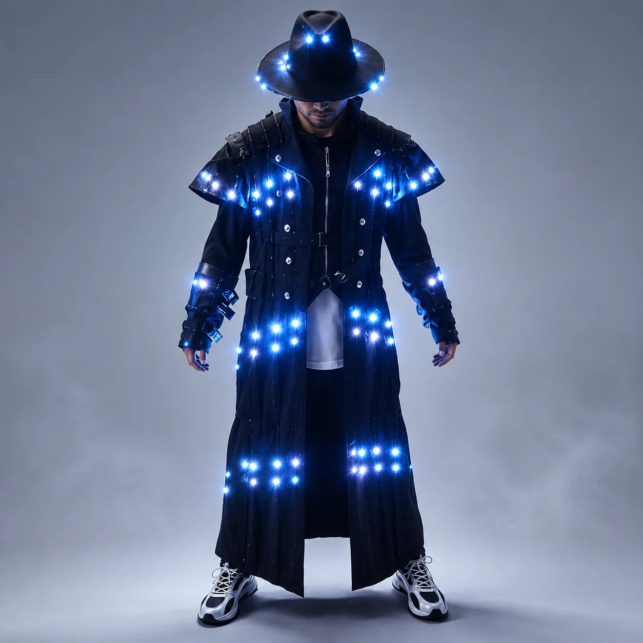 LED Robot Costume Stage Jacket Dancer Suit Wearing Cosplay for Nightclub Party Man Dance