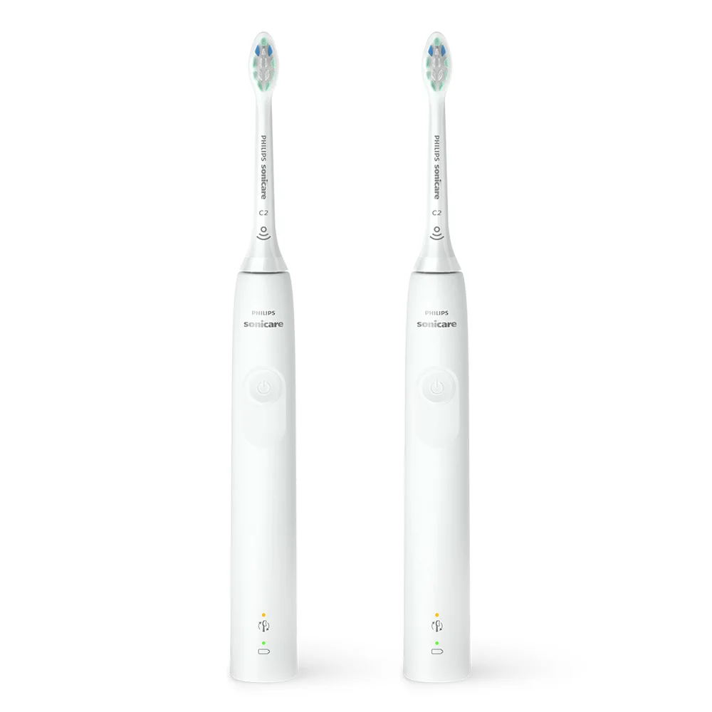 Philips Sonicare 3100 Rechargeable Electric Toothbrush Double Handle HX3675/23, White