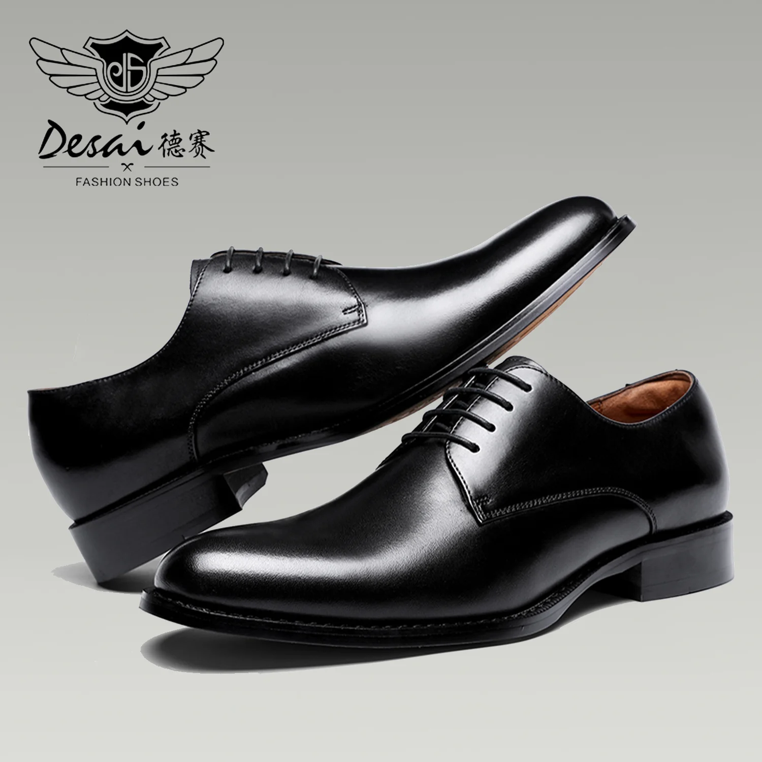 Zapatos Derby de cuero genuino Desai, zapatos de vestir de negocios para hombres, calzado de marca nan, zapatos casuales para hombres, regalos