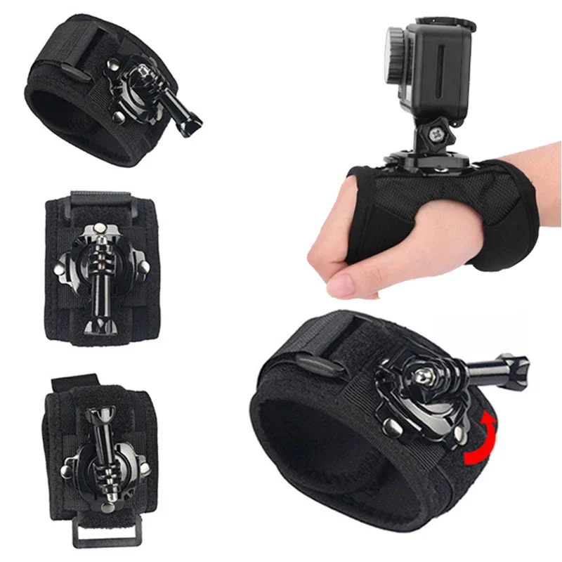 Support de dragonne rotatif à 360 degrés pour GoPro 13 12 11 10 9, support de dragonne pour gant de main pour accessoire DJI OSMO Action 6 4 5Pro