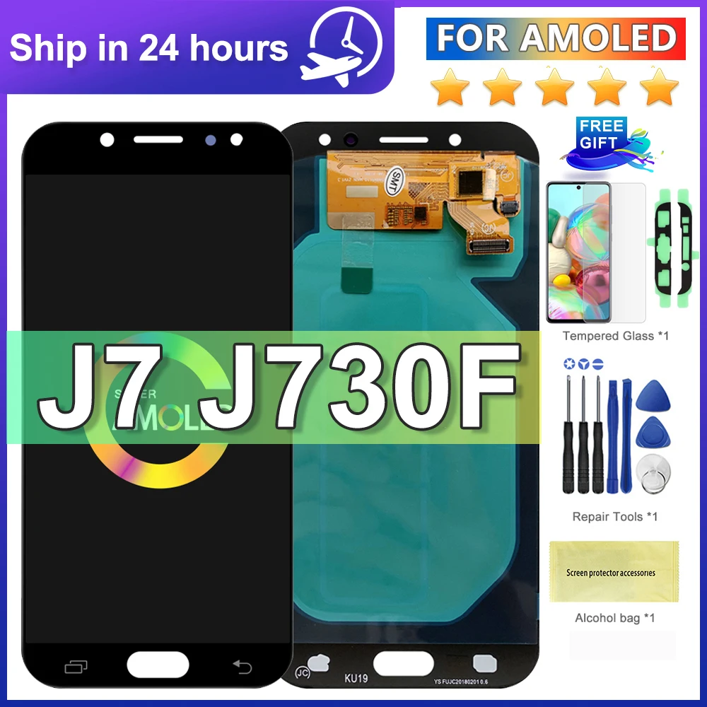 AMOLED LCDs For Samsung J7 Pro 2017 J730 J730F LCD Display and Touch Screen Digitizer Assembly Brightness Control