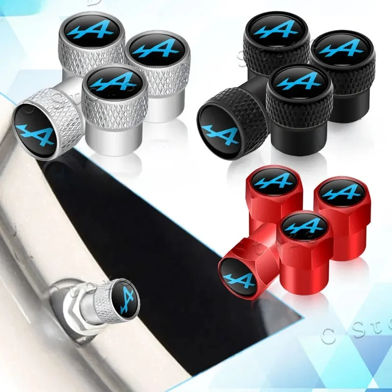 Bouchons de Valve de pneu de roue de voiture en métal, 4 pièces, couvercle de tige de jante de pneu, décor anti-poussière pour Alpine Megane 3 4 5 Duster Espace Logan Clio