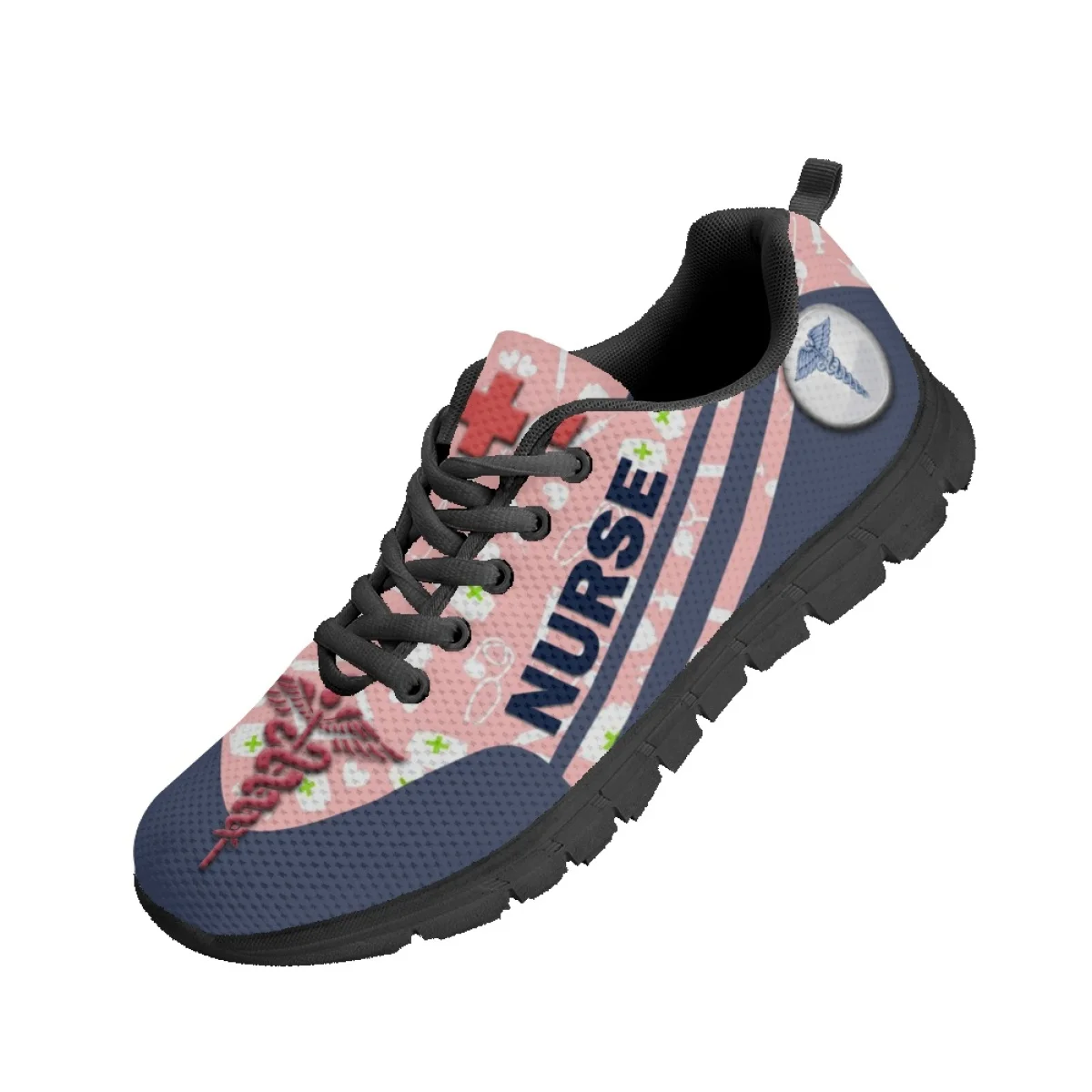 INSTANTARTS 2023 Nursing Shoes Women's Casual Sneakers Nurse Assistant Medical Print Ladies Flat Shoes Plus Size Tennis Mujers