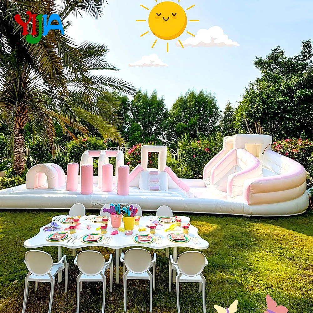 

Stock Splash Pad Fun Park Playground Obstacle Course Pad Commercial Inflatable Bounce House Slide Ball Pit for Kids Party Event