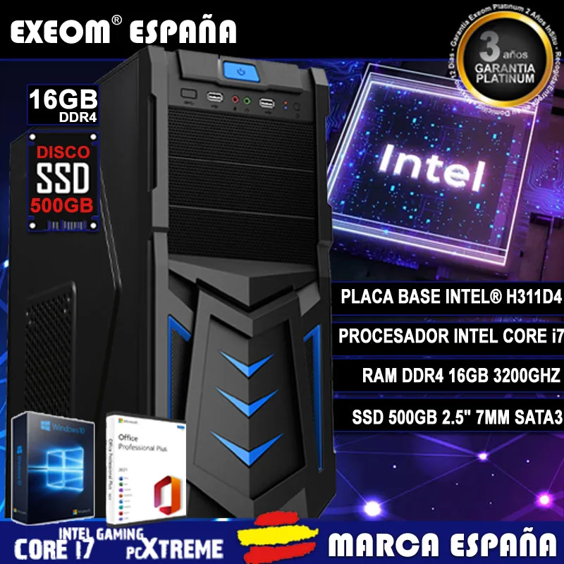 Gaming Pc Intel Core i7 16GB SSD 512GB M.2 Wifi