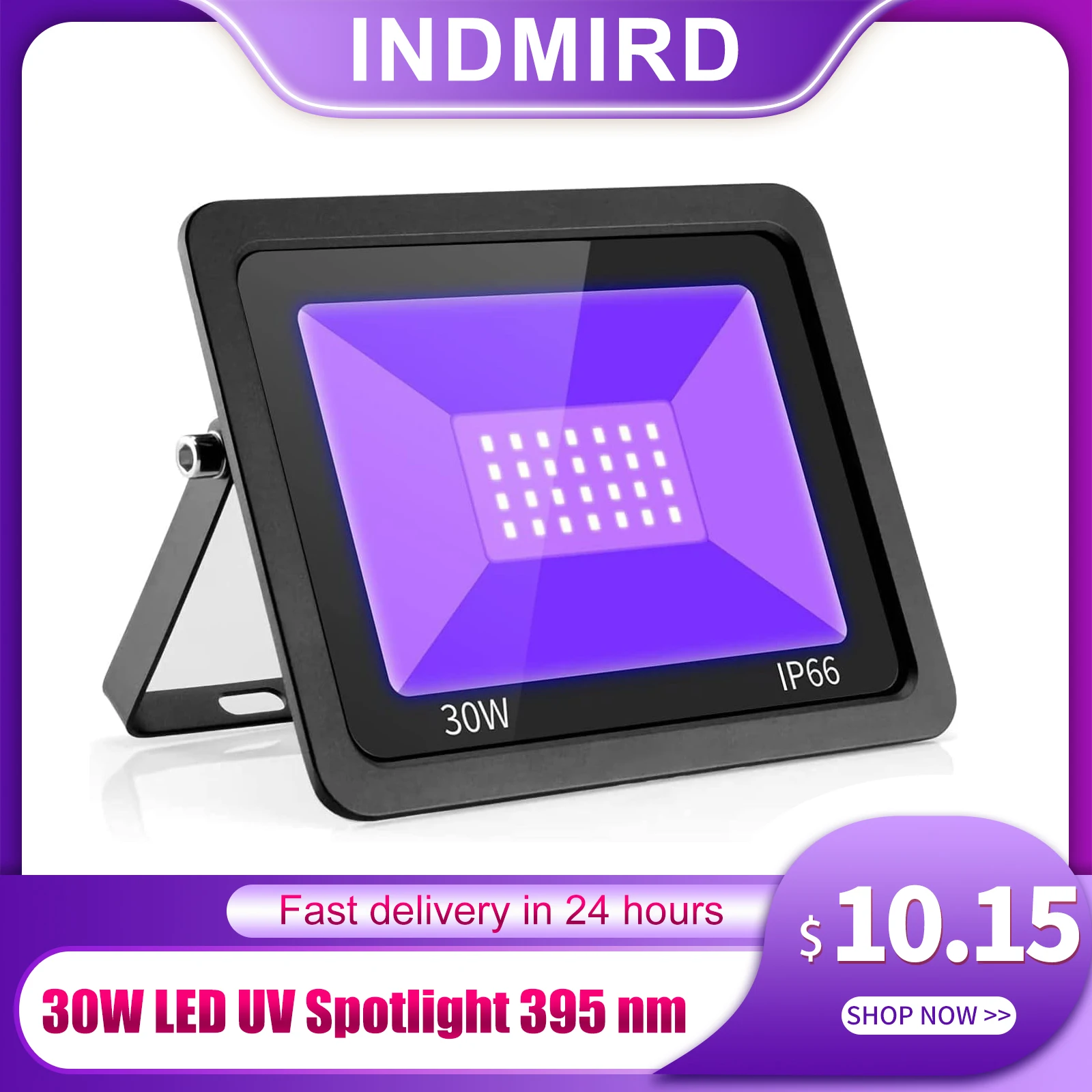 

30W LED UV Spotlight 395 nm UV Floodlight,Waterproof IP66 UV Spotlight Ultraviolet Light Effect with On/Off Switch for Party,DJ