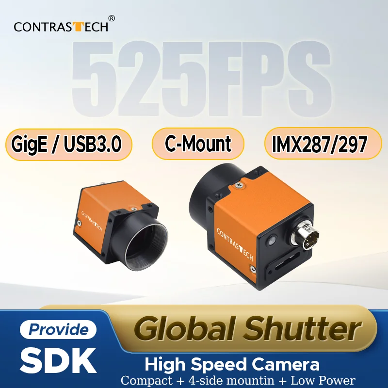 

Промышленная камера с глобальным затвором 500 кадров/с, 720×540, GigE USB3.0, IMX287, IMX297, C-Mount, поддержка триггера и буфера для машинного зрения