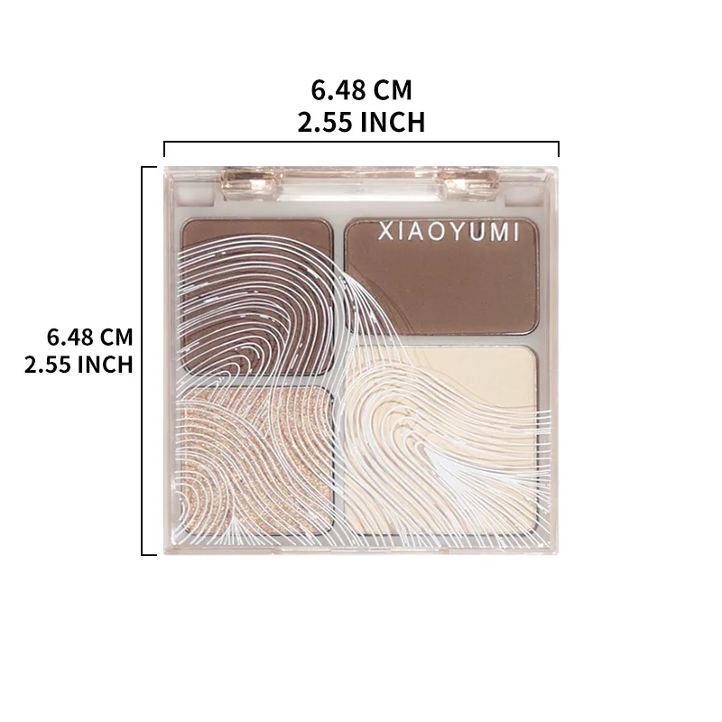 Highlight Contour Palette – 4-Color Glow & Conceal Multi-Look Makeup, Easy-Apply, Long-Lasting Waterproof for Xmas & Winter