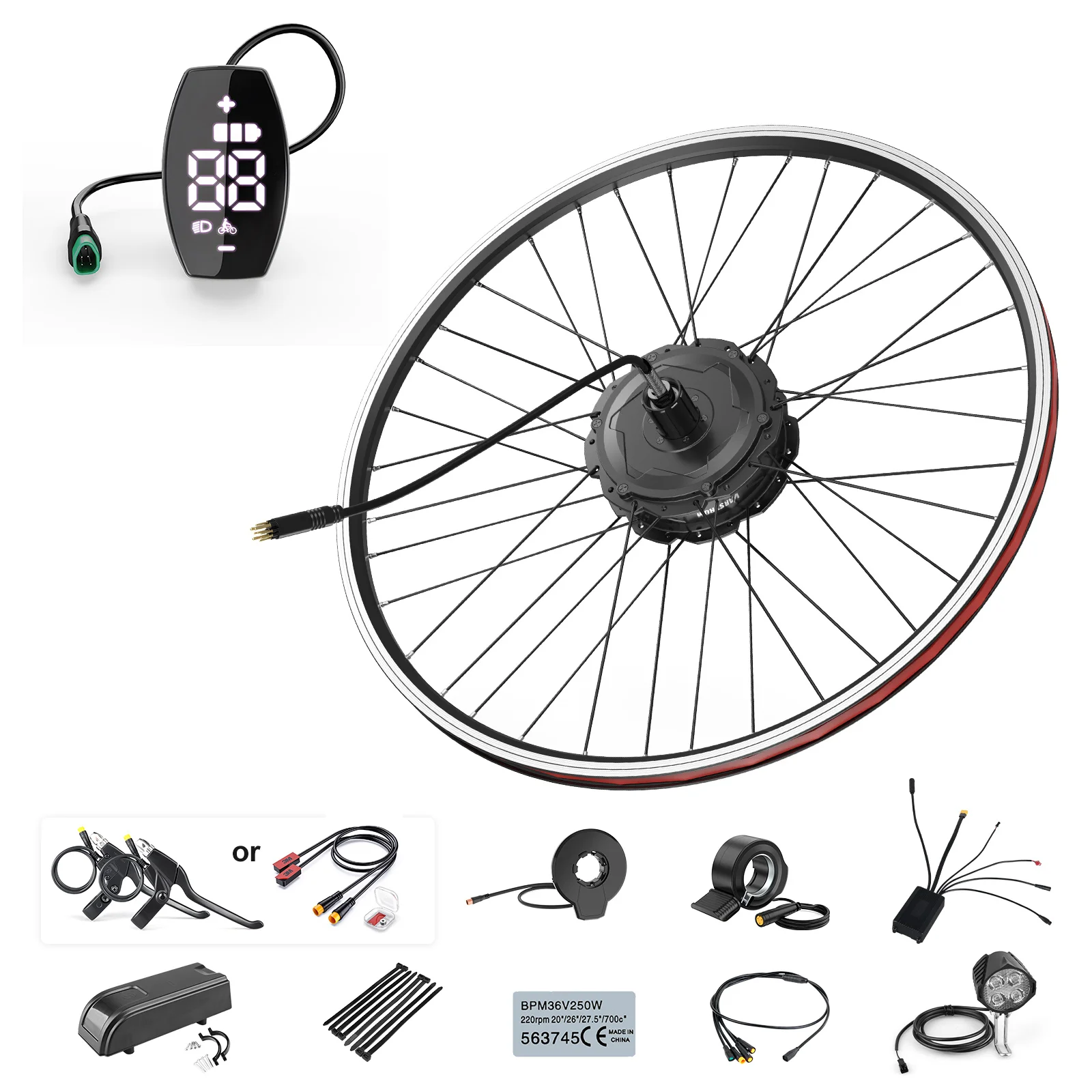 [In offerta ] Varstrom Motore mozzo ruota bici elettrica 125XVH 125EVH 48V 500W 750W Motore 20/26/27.5/28/29/700C misura ruota posteriore anteriore driver kit conversione e-bike con display Bluetooth