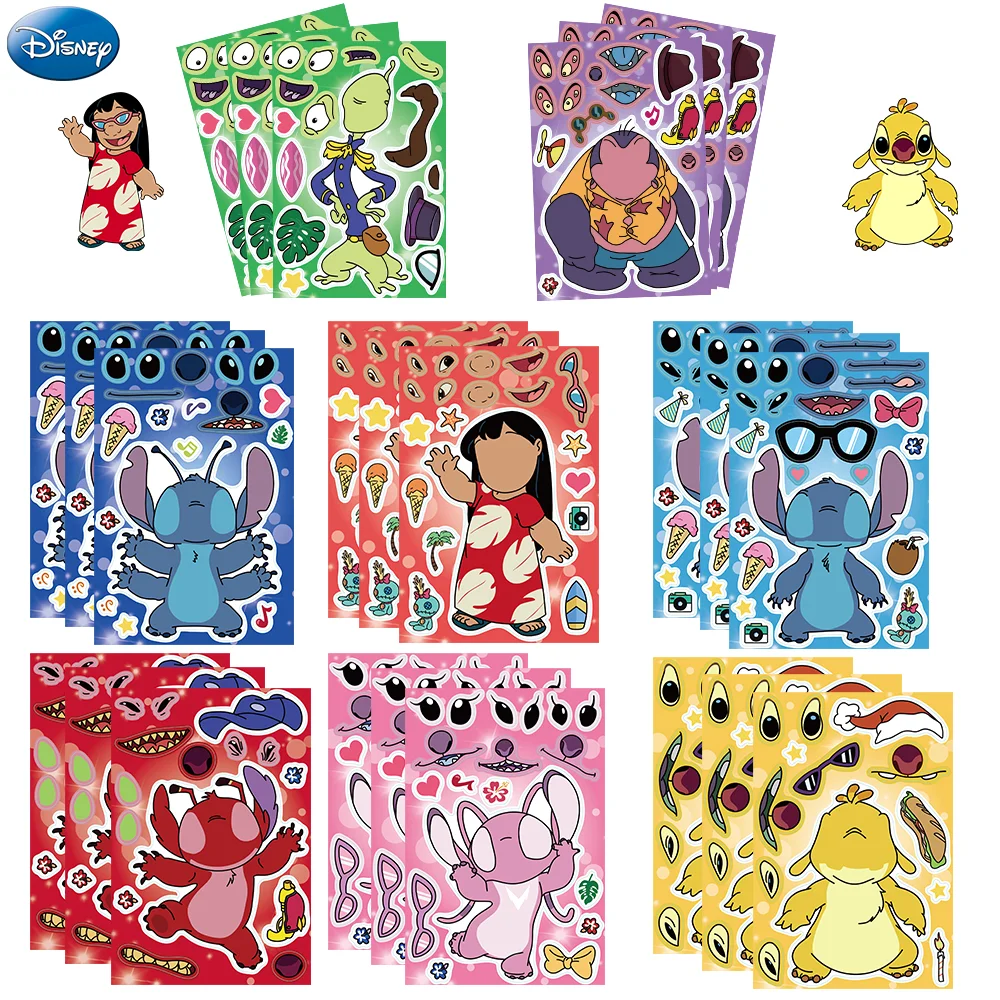 8 24PCS Lilo & Stitch Scrapbook Stickers DIY Diary Laptop Luggage Skateboard Graffiti Decal Fun Stylish Classic Toys