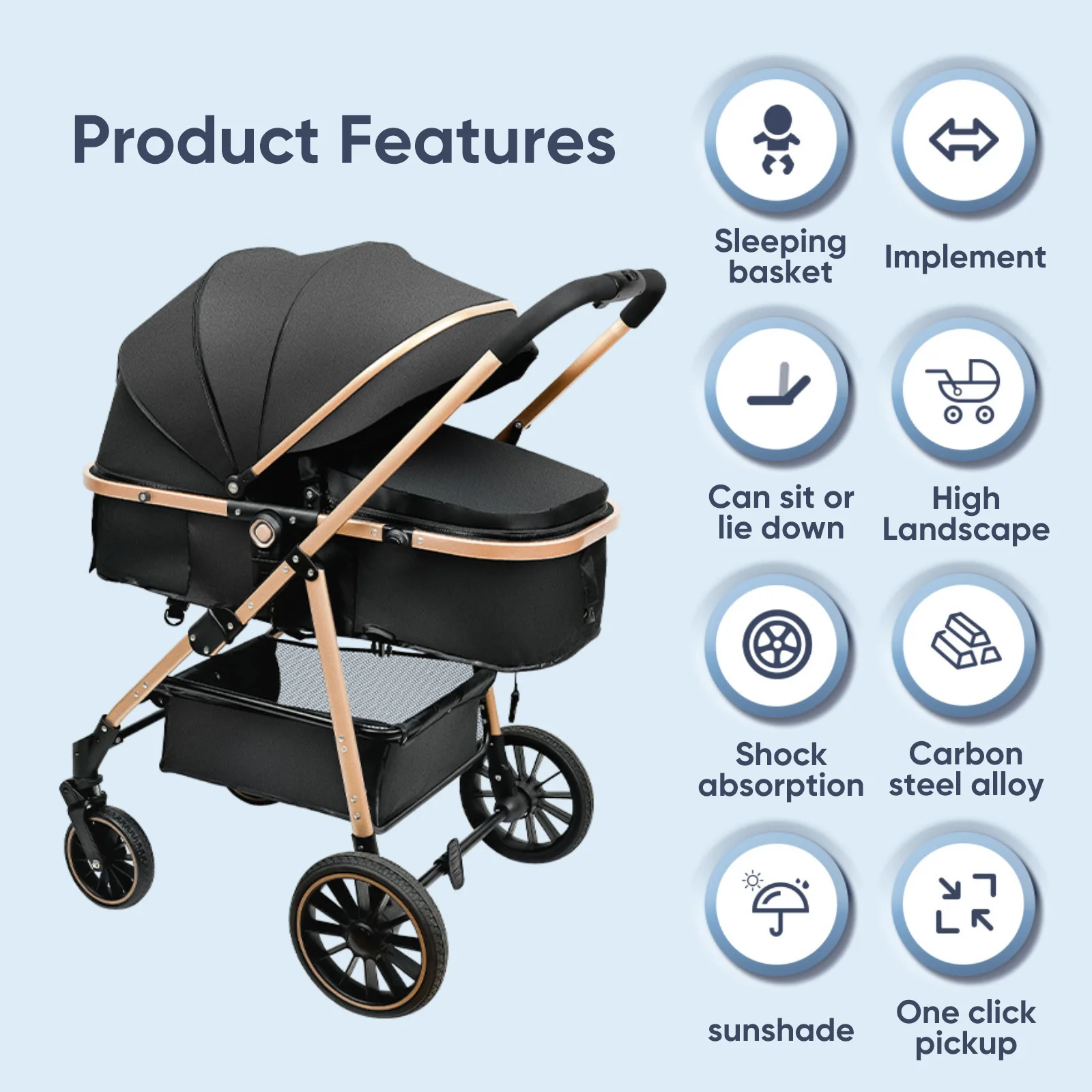 Wózek dziecięcy przenośny folk High Landscape wózek dziecięcy noworodek wózek dziecięcy produkty matki i dziecka