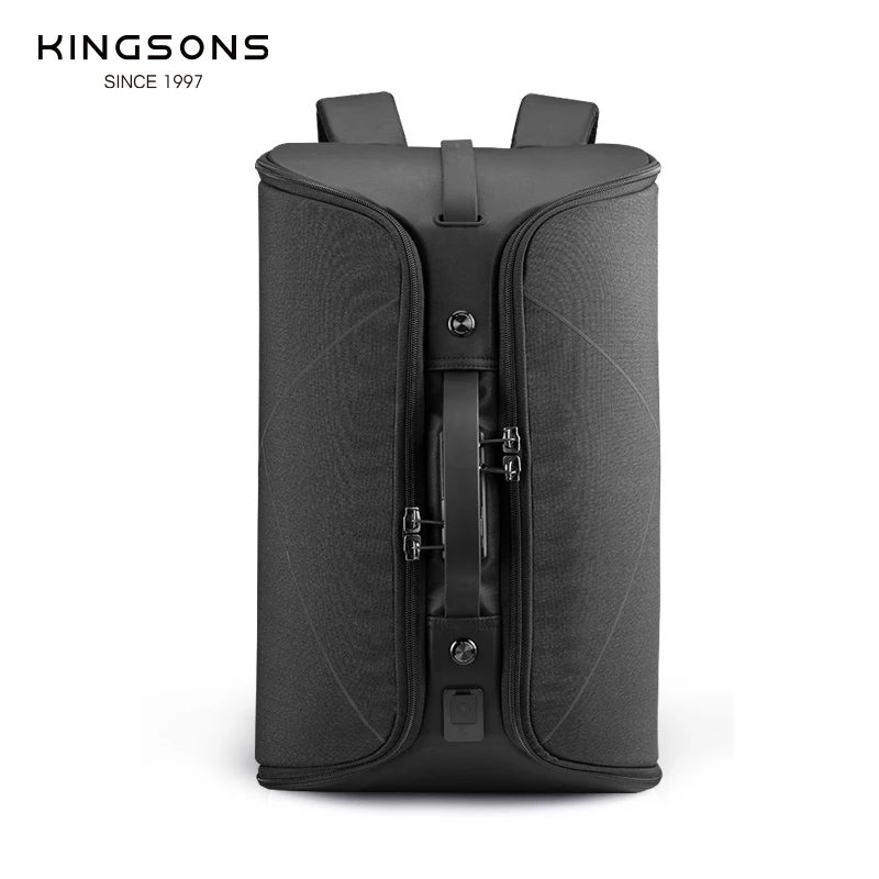 Kingsons 25L Anti-theft Men Backpack Foldable Laptop Backpack 15.6 inch Cut-proof /USB Charge/TSA Lock/Rfid Block