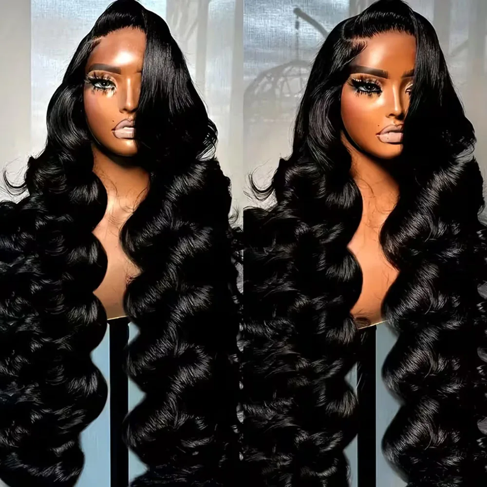 الجسم موجة خصلات الشعر المستعار الإنسان 13x6 Hd الدانتيل الباروكات الأمامية 220 الكثافة 40 بوصة للنساء السود قبل قطعها موجة فضفاضة الدانتيل شعر مستعار أمامي