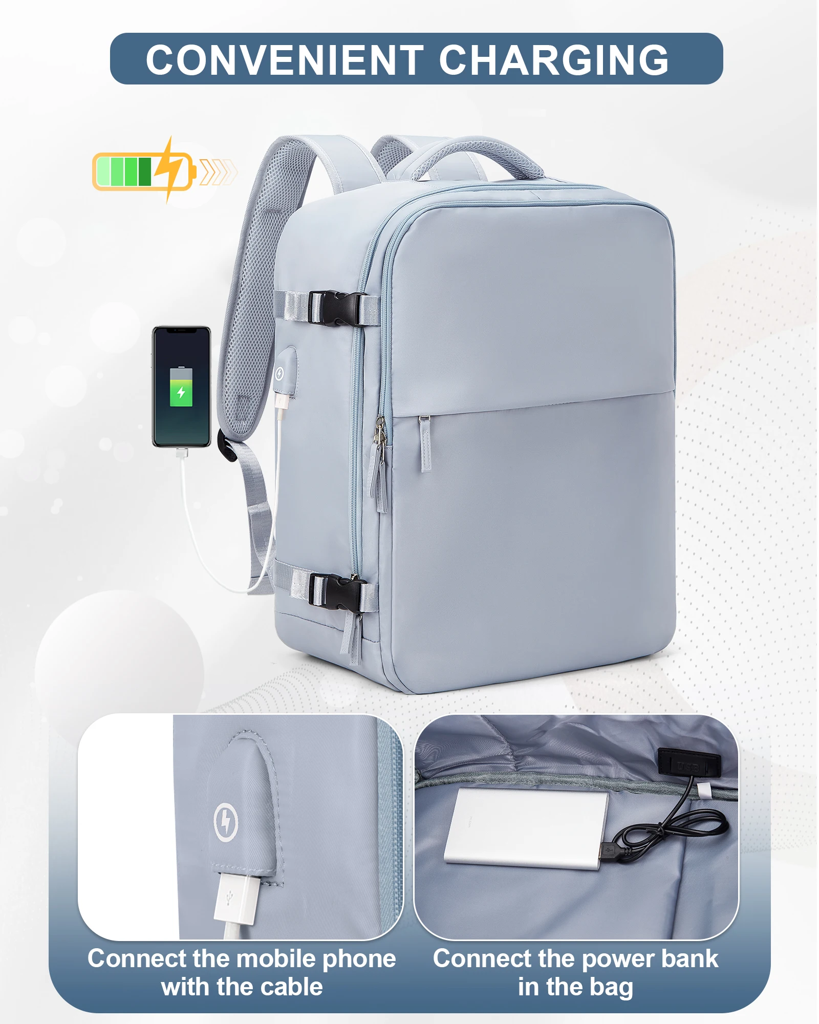 Travel Backpack For Women Men, 45x36x20, Airline Approved Carry On Bags for Personal Item, Business Weekender Laptop Backpack