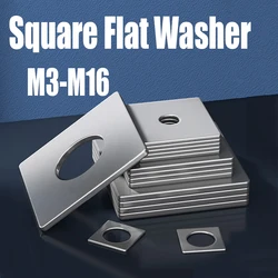 2/5/10PCS M3 M4 M5 M6 M8 M10 M12 M14 M16 304 Stainless Steel Square Flat Washer Square Gasket Square Flat Pad Washer Fastener