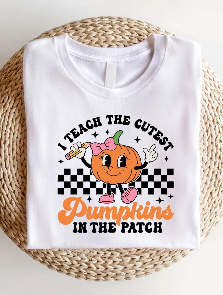 Teacher Pumpkin Fall Shirt, Retro Teacher Halloween T-Shirt, School Autumn Tee, Teacher Appreciation Gift