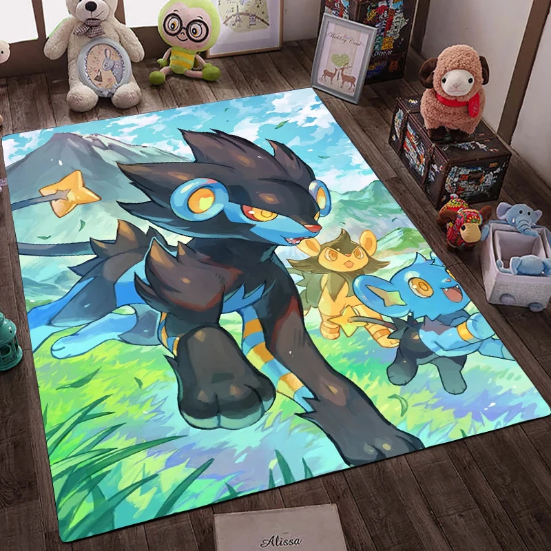 MINISO Cartoon Pokemon Cute Pikachu 3D Carpet Rug for Bedroom Living Room Home Sofa Decoration,kids Large Decor Floor Mat Gift