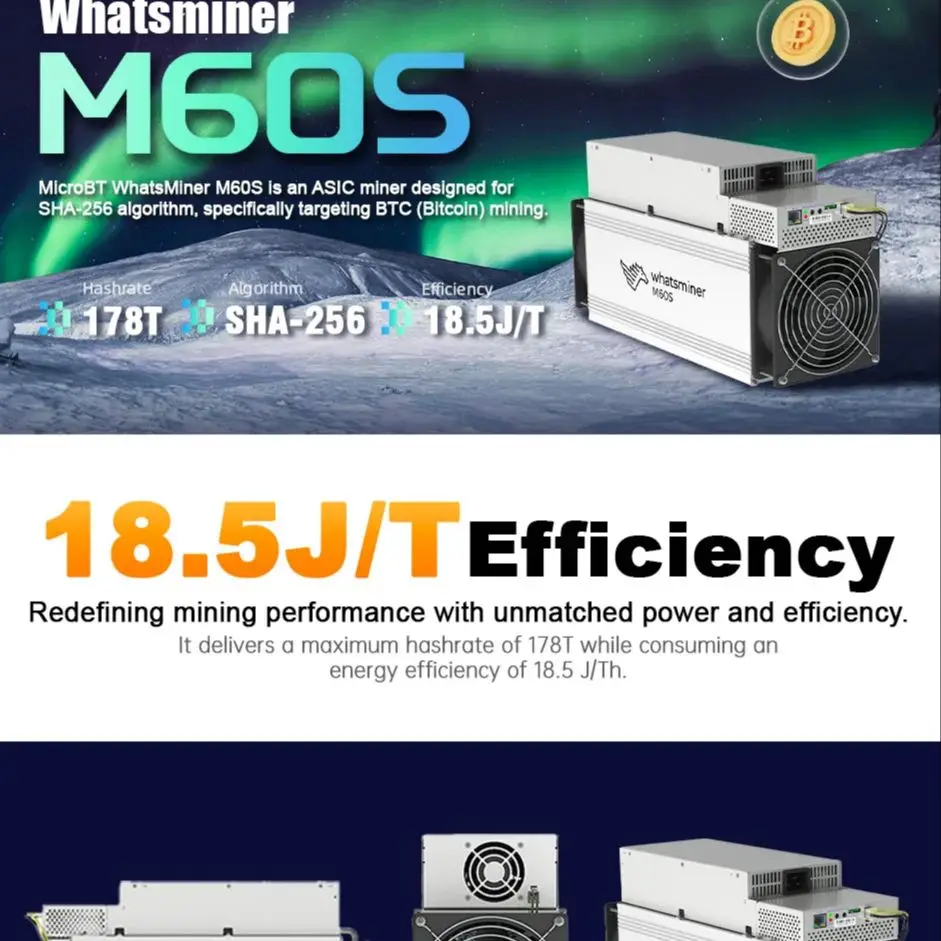 

TT BUY NOW MicroBT Whatsminer M60S 170-186T working perfectly