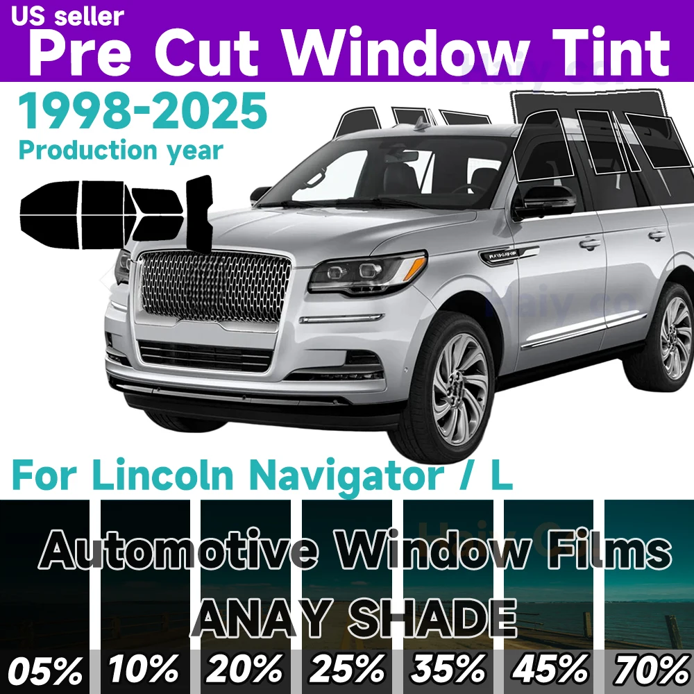

Precut Window Tint for Lincoln Navigator 1998-2025 All Sides Sun Block Privacy Anti Shatter 2Ply Window Navigator L Films Shade