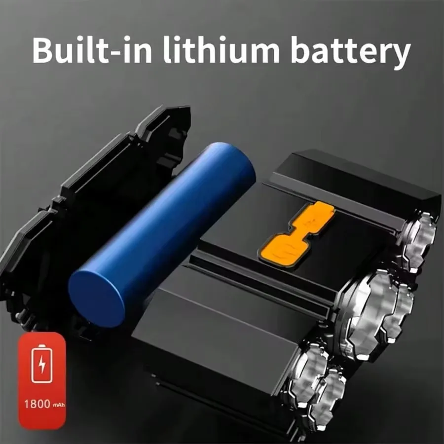2pcs Multifunctional 5LED Headlight Head Mounted Flashlight Outdoor USB Charging Fishing Headlight 4-Mode Headlight Flashlight