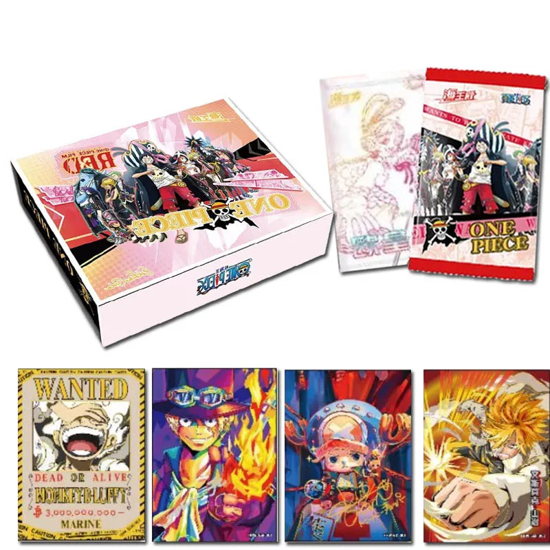 Wholesales One Piece Collection Cards Booster Box HAIWANGDIAN One Piece Film Red Rare Anime Trading Cards