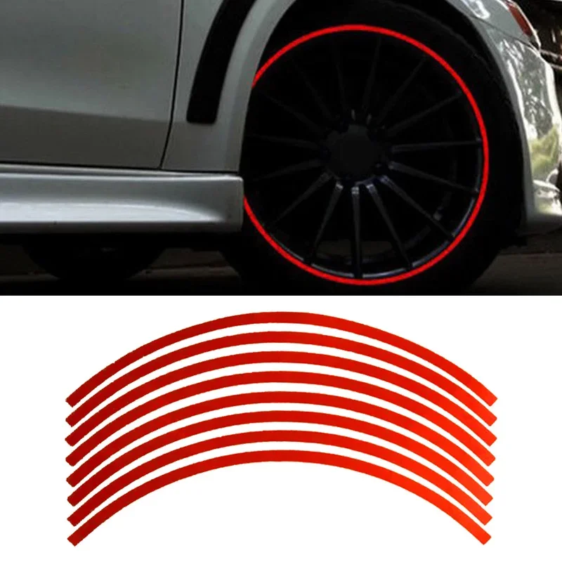 AliExpress 16Pcs Strips Wheel Sticker Red Decals 18" Reflective Rim Tape Decor for Bike Motorcycle Auto