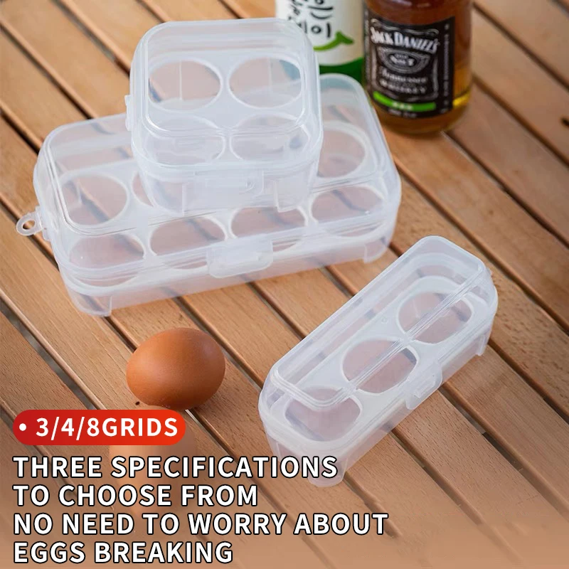 

Ящик для хранения яиц на открытом воздухе — противоударная портативная прозрачная пластиковая коробка с держателем для яиц - 8-сетка, 4-сетка, 3-сетка, косметическая упаковка для яиц