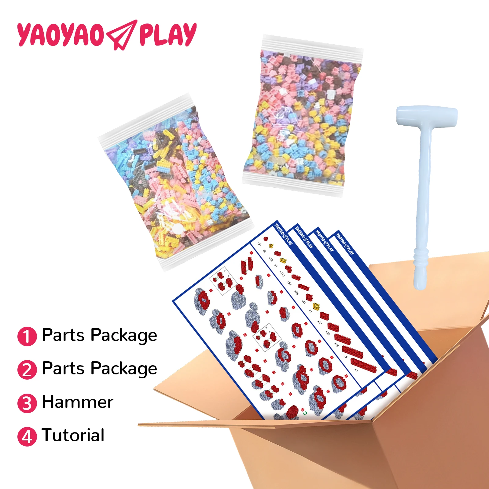 Skater Joy Medium Bear、yaoyaoselect ビルディングブロックおもちゃ、誕生日プレゼント、教育、男の子女の子の装飾、クールなレンガギフト