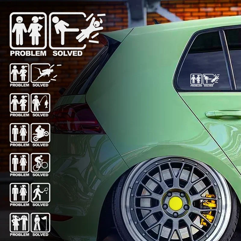 Problem Solved Funny Window Decal Sticker Car Van Camper Toolbox Funny Jdm Car Sticker Voiture Accesorios Coche