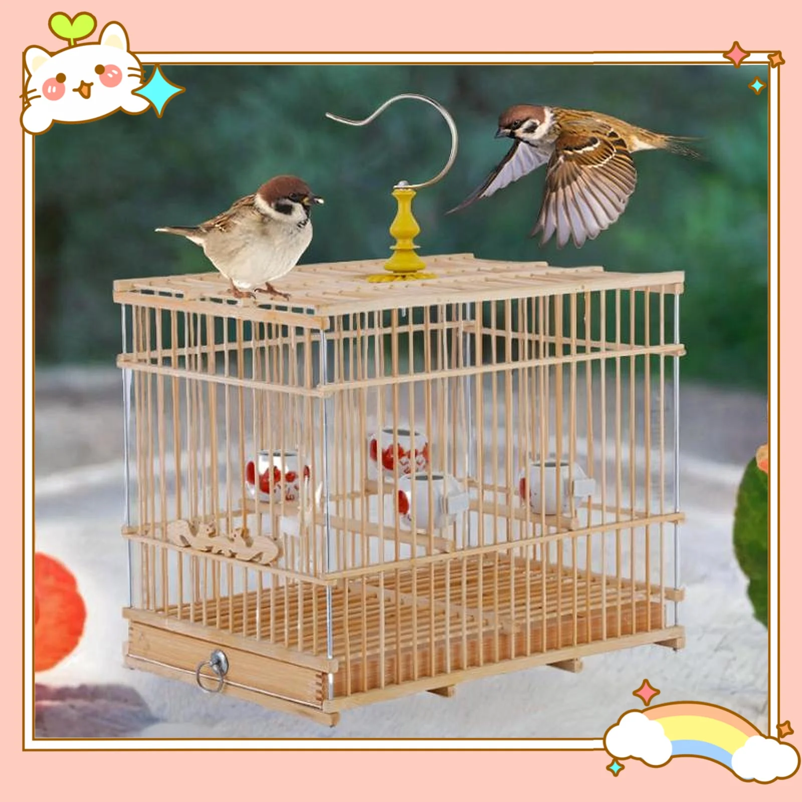 

Клетка для птиц, простая в установке клетка-подставка для попугая для маленьких птиц, канарейки, неразлучники, дорожная клетка для птиц, птичье гнездо, подставка для попугая, клетка