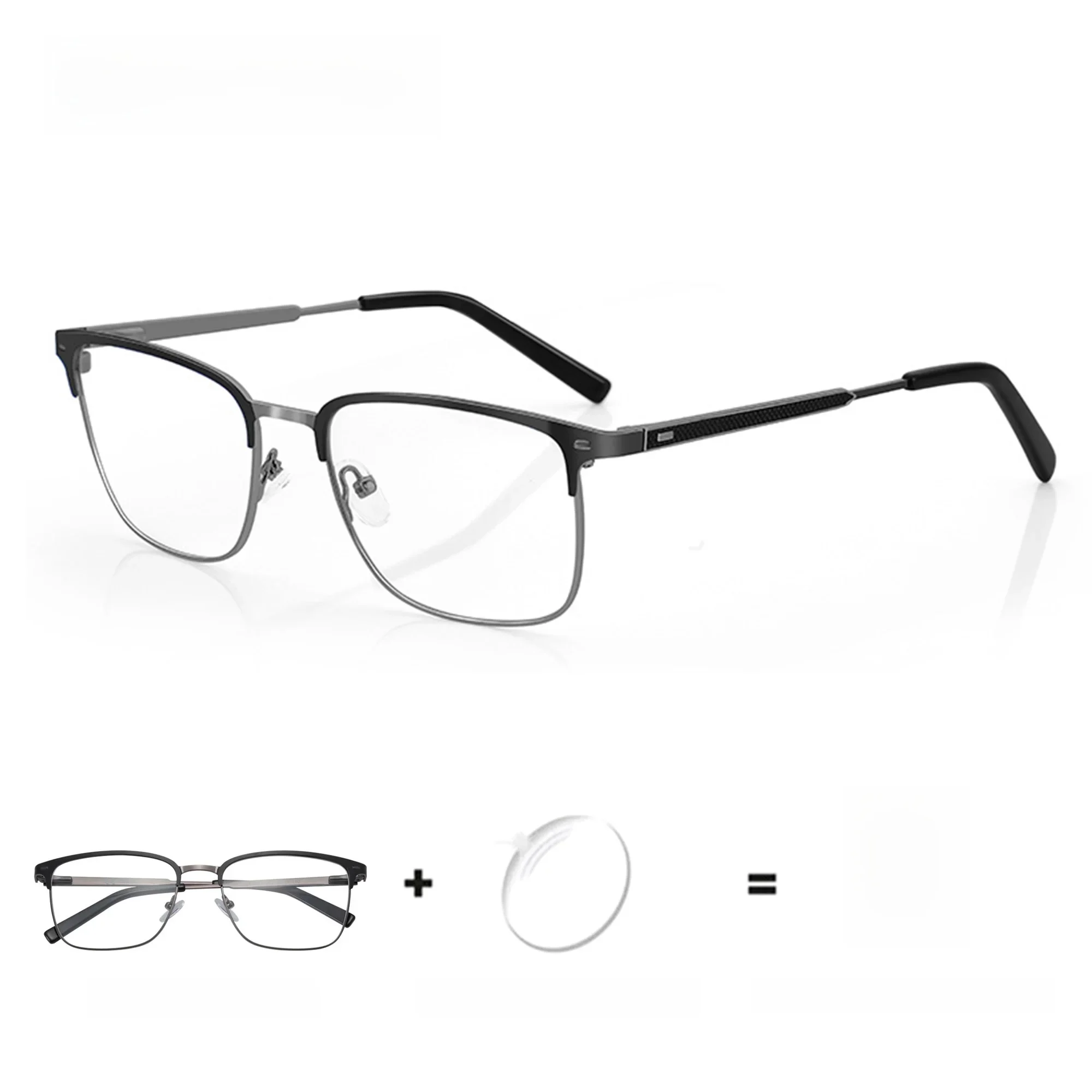 ZENOTTIC Vierkante Bril Mannen Mode Bijziendheid Progressieve Brillen Vrouwen Anti Blue Ray/Meekleurende Optische Bril - afbeelding 2