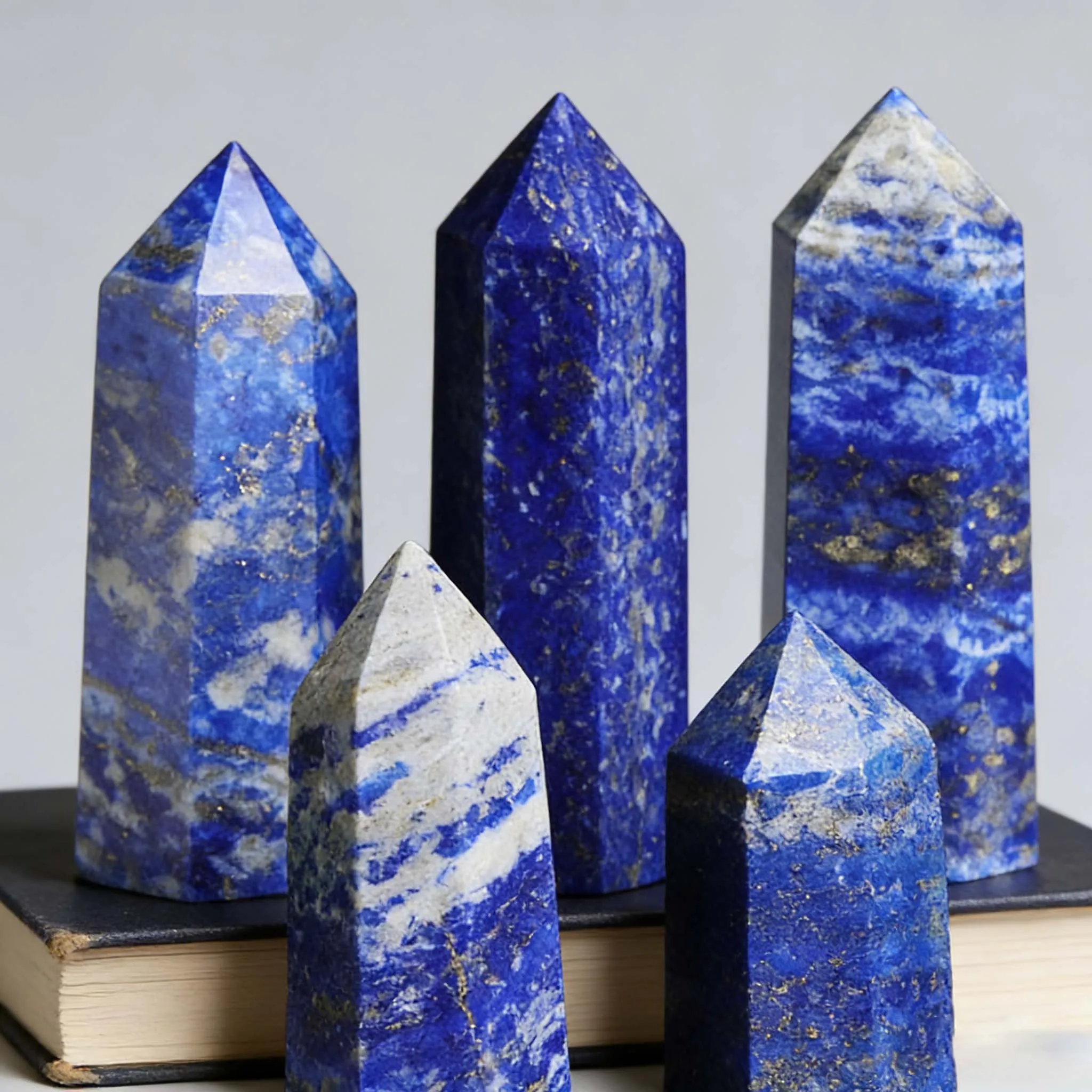 Natural Lapis Lazuli Single Terminated Crystal Column - Hand-Selected Desktop Display Bookshelf Decoration