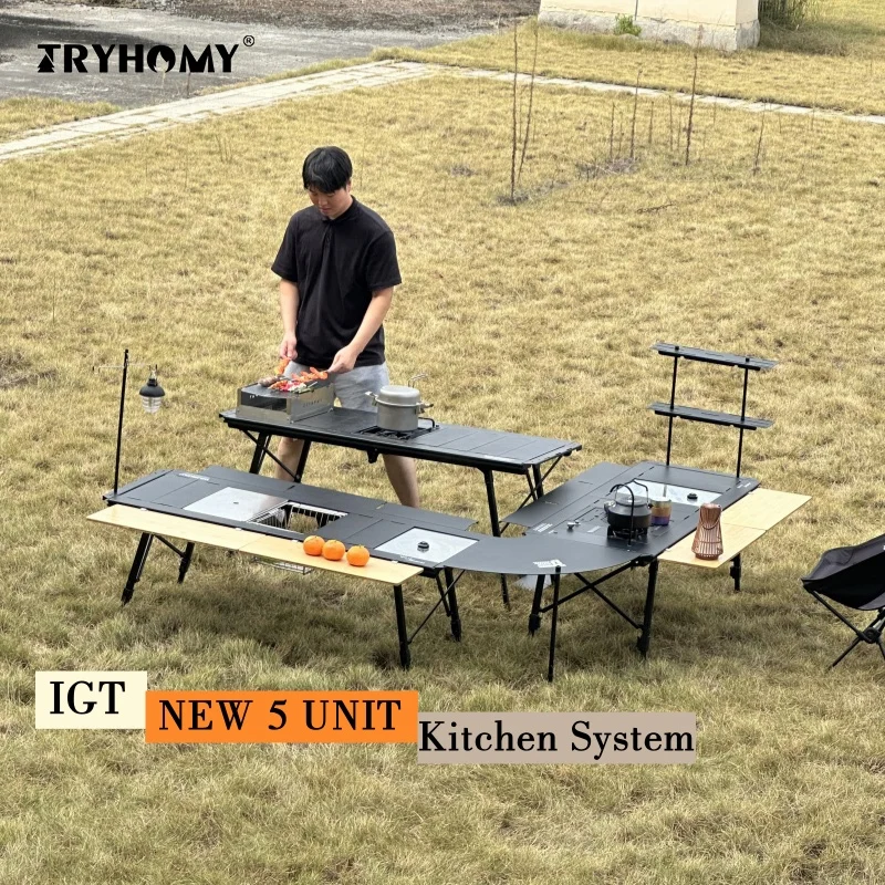 Tryhomy IGT キャンプテーブル 折りたたみ式 5ユニット アウトドア