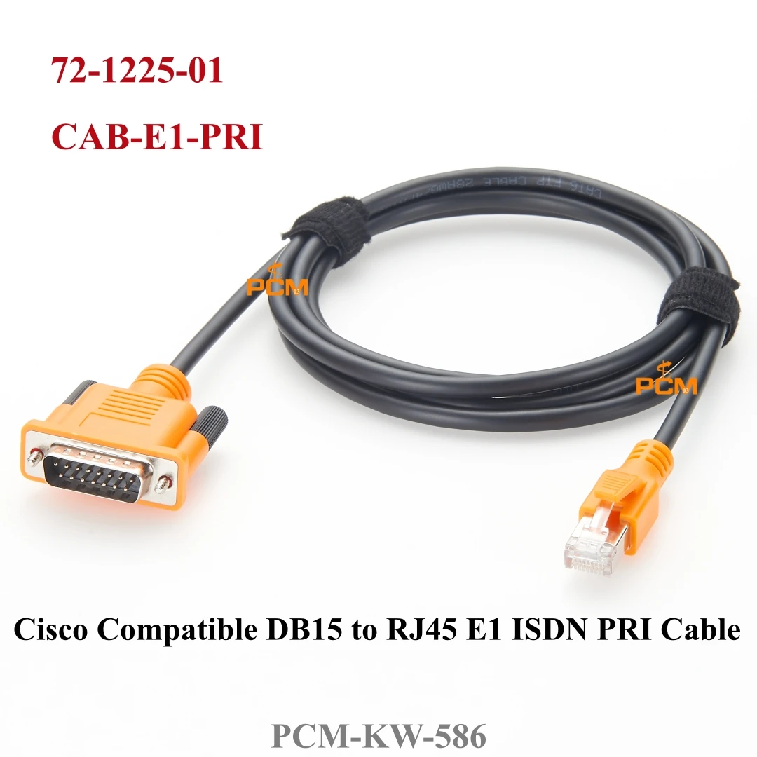 Cisco Compatible 72-1225-01 CAB-E1-PRI ISDN PRI 15 Pin D-Sub DB15 Male To RJ45 Plug Connector Network Cable for Router Server