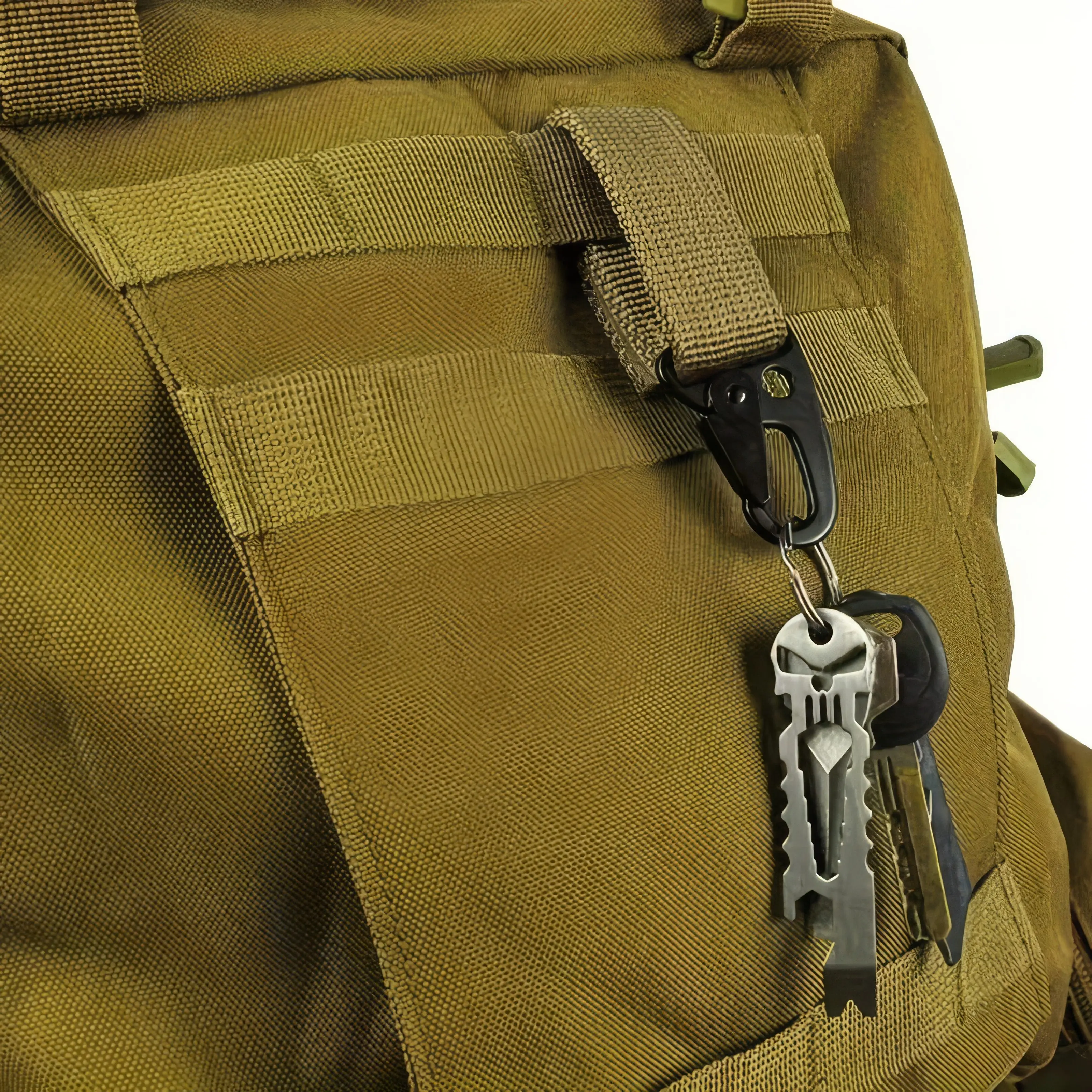 1/2 قطعة من مشبك تكتيكي من النايلون أسود/أخضر، مشبك عملي قابل للتعديل، مناسب للتخييم والمشي لمسافات طويلة في الهواء الطلق