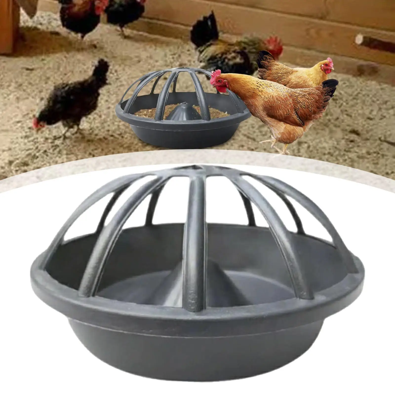 Comedero portátil para pollos con 12/18/20 agujeros, dispensador de comida de ganso, Cubo de alimentación para aves de corral para pato, Chook, gallina, suministros de alimentación para ganado