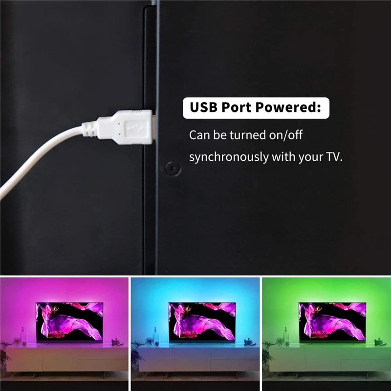 5050 USB Light Strip With Extension Cable 5V WIFI LED Strip With IR Remote Control RGB TV Backlight For Sony LG Samsung TUYA