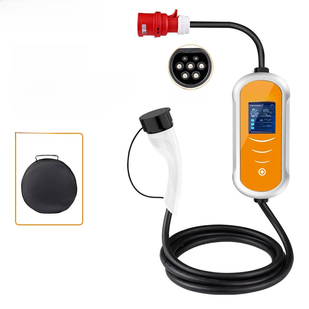 IPENGEN EV carregador para veículo elétrico híbrido, CEE Plug, ajustar o temporizador atual, EVSE