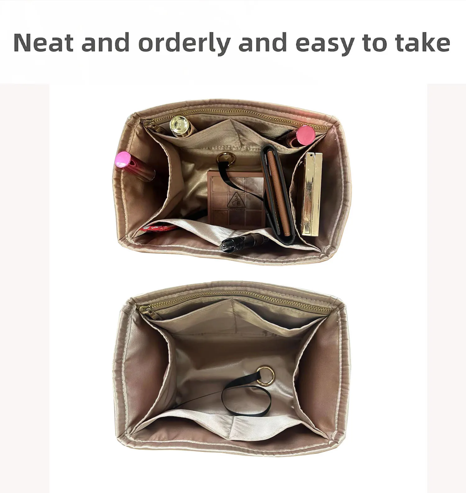 For Picotin 18 22 26 Insert Bags Organizer Makeup Handbag Organize Inner Purse Portable base shaper Premium Silky(Handmade）