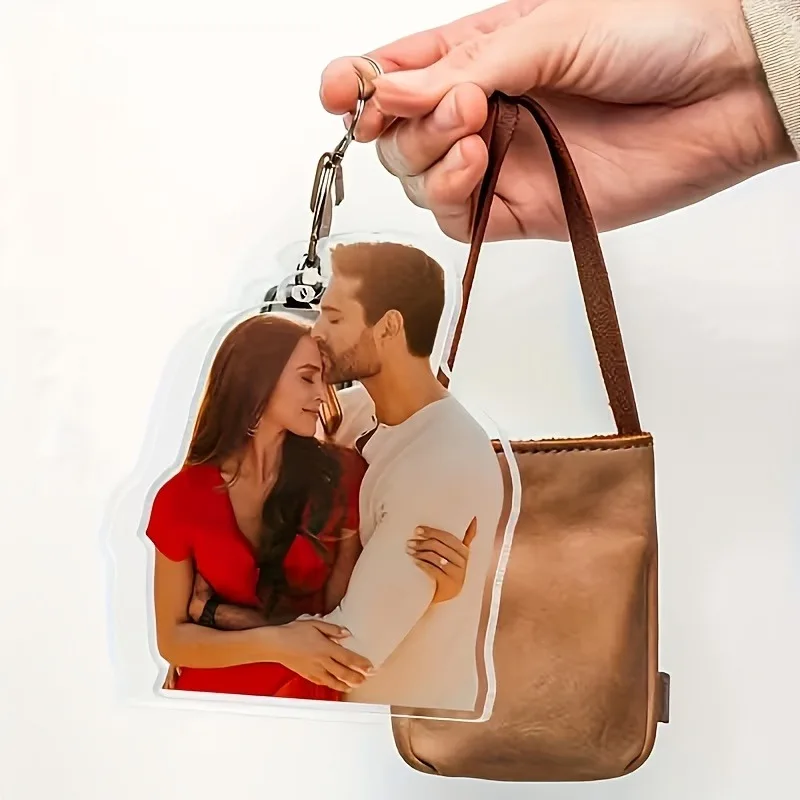 Personalized Photo Keychain - Couple Photo - Acrylic - Custom Photo - Wedding, Anniversary, Valentine's Day Gift