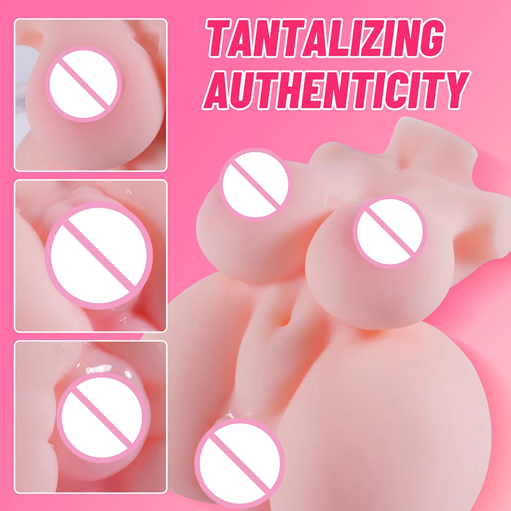 MRL Mini Peito Pequeno Boneca Sexual Arrondada Peitos Grandes Vagina Rechonchuda Ânus Apertado Dual Channel Masculino Adulto Masturbação Brinquedo